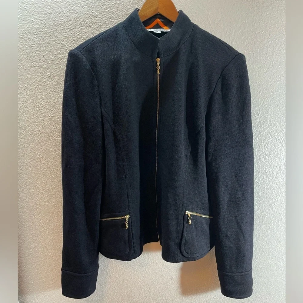 Vintage St. John Silk Color Striped Lightweight Sweater Jacket Quiet Luxury
